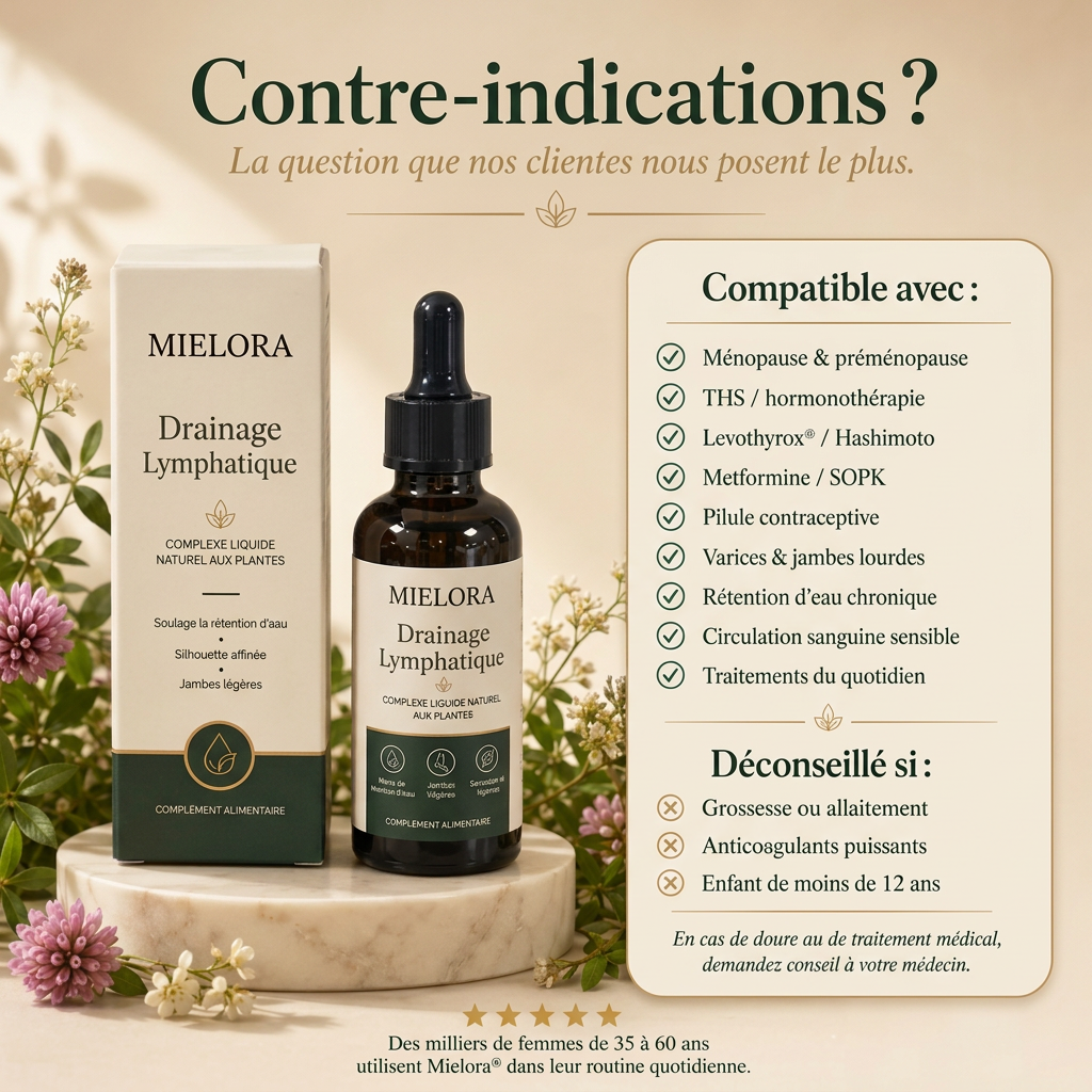 Compatible ménopause, THS, Levothyrox — contre-indications