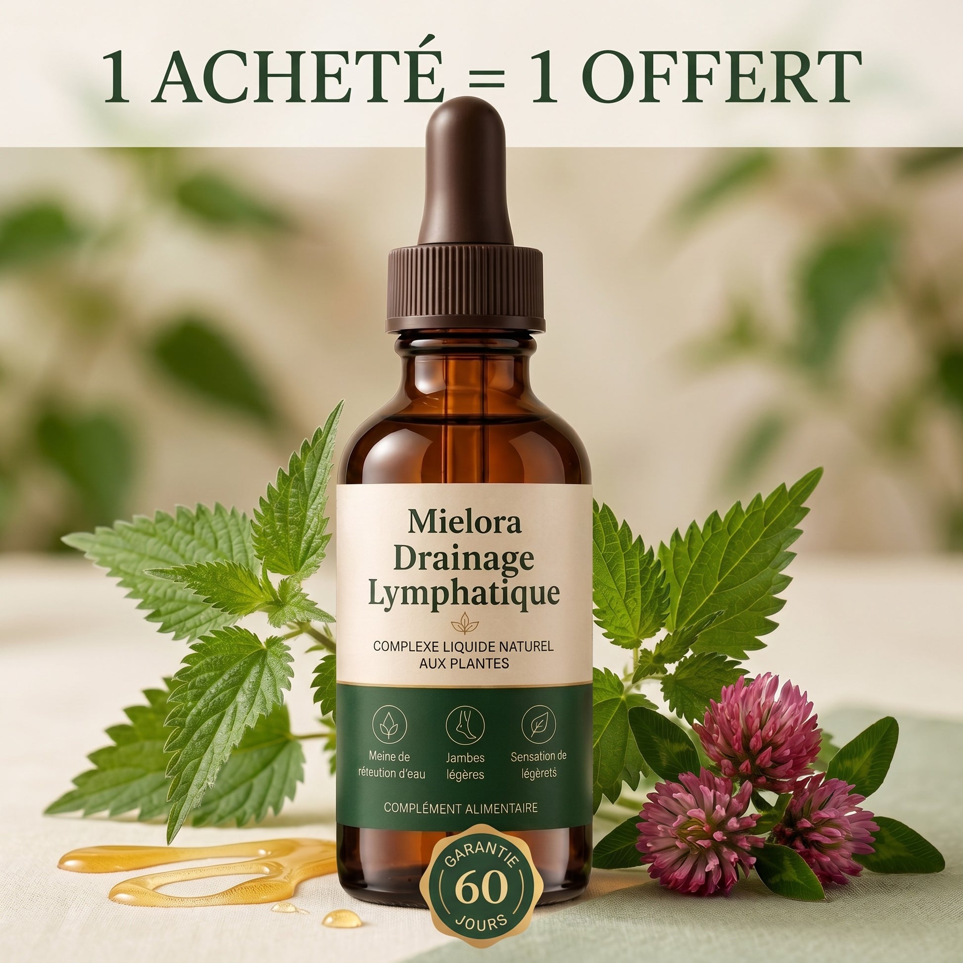 Mielora Drainage Lymphatique — 1 acheté = 1 offert, garantie 60 jours